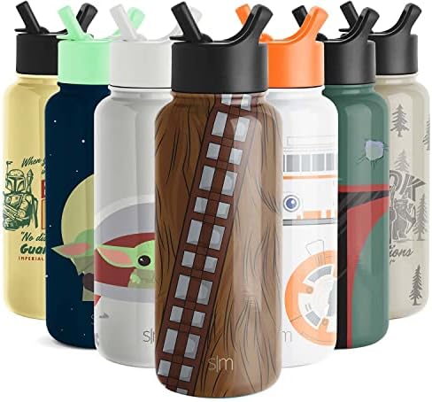 פשוט מלחמת הכוכבים המודרנית Chewbacca בקבוק מים עם מכסה קש ואקום מבודד מפלדת אל חלד תרמוס מתכת | מתנות
